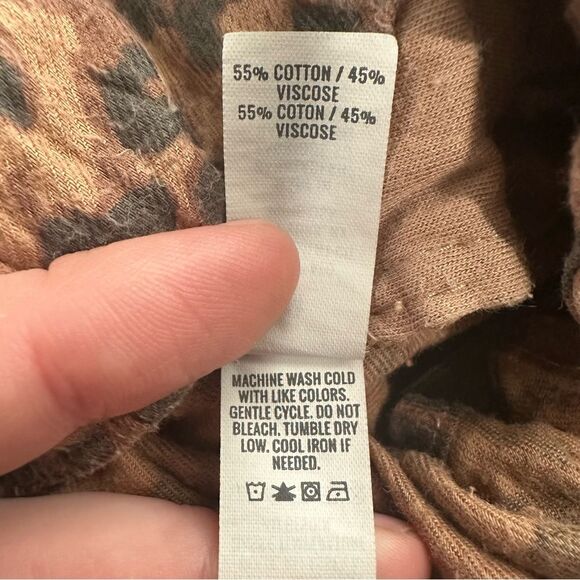 Aerie Brown Leopard Print Ruffle Trim Pajama Flannel Boxer Shorts Size Medium - Picture 9 of 16